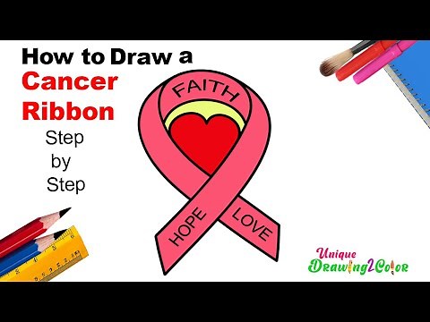 How To Draw a Cancer Ribbon (Step by Step Drawing Tutorial)