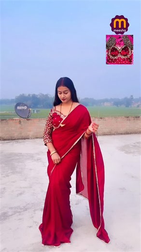 shivaniRaj Patel on Instagram: "Beautiful Saree From 👉 @meeshoapp Comment pp for link 🔗✅"