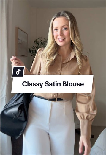 Obsessed with this classy & affordable satin blouse 🫶🏼 #blouse #satinblouse #workoutfit #classyoutfit #corporatefashion