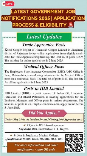 Latest Government Job Notifications 2025 | Application Process & Eligibility 🚨
