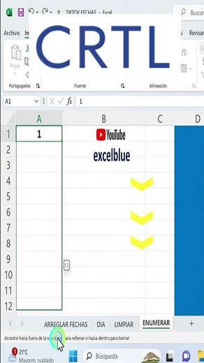 En el tutorial te enseño la manera más rápida de enumerar en Excel #excelblue #excel #exceltutorial