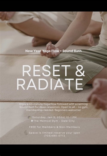 ✨ FREE Yoga Sound Bath ✨Join us this Saturday in Dale City, VA to Reset & Radiate 🧘🏻‍♀️🤍 A free community event for all levels. Bring your friends, family, or just yourself 💫 Don’t miss out! #freeyoga #woodbridgeva #NOVA #freeevent #fyp