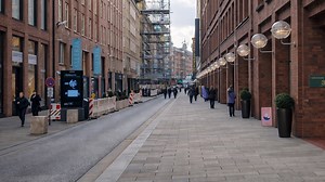 Winter streets of Hamburg look surprisingly calm