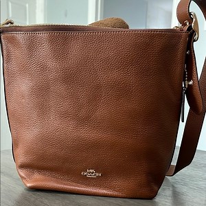 Coach Brown Leather Crossbody Bag with Adjustable Strap