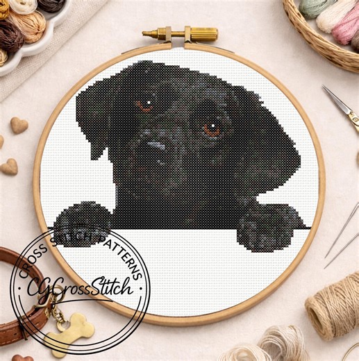 Labrador Dog Cross Stitch Pattern, Black Lab Dog Cross Stitch Design, Labrador Hunting Dog Lover (digital Download), Labrador Mom Gift - Etsy