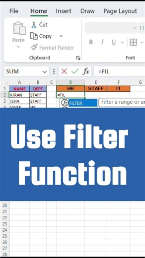 filter function in excel sheet.. #excel #exceltips #exceltricks #shorts