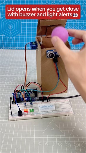 Wave Your Hand, It Opens by Itself! 🔧🤖#Arduino #SmartTrashCan #UltrasonicSensor #ServoMotor #DIYTech #Automation #HomeAutomation #TechHacks | SunFounder OpenSource