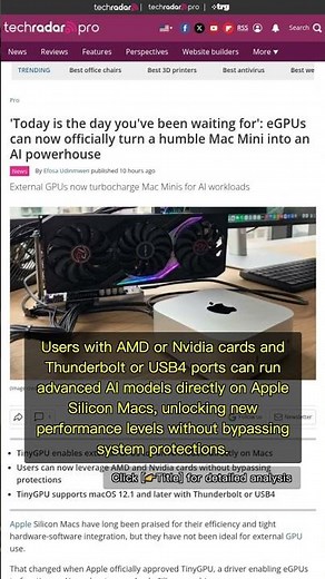 🧐👉 Apple Approves TinyGPU: Mac Mini Instantly Upgrades to AI Beast #QixNewsAI