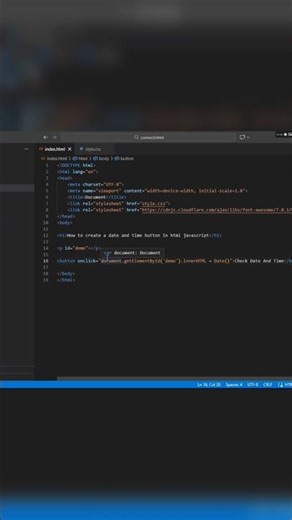 HTML & JavaScript Me Live Time Kaise Add Kare | Digital Clock Tutorial Hindi
