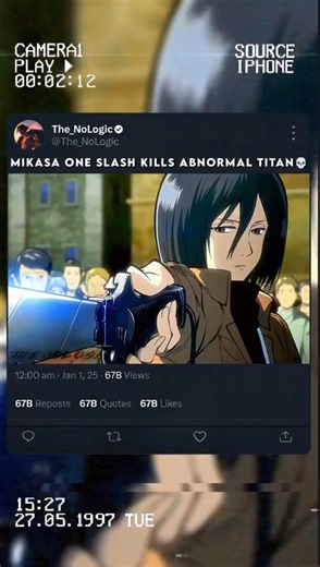 Mikasa Saved Them From The Titan💀