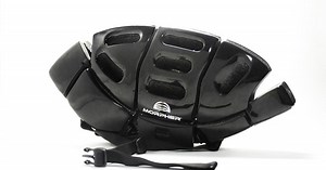 Morpher bike helmet folds flat when you aren't wearing it