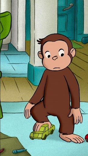 George turns his toy car into roller skates 🚗 #shorts #CuriousGeorge