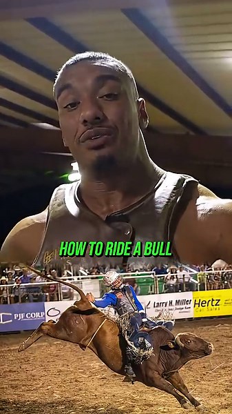 Bodybuilder Goes Bull Riding