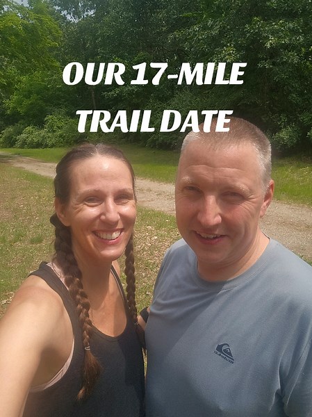 A July 4 trail date: 17.15 miles, 1,785 feet of climbing and one flask toast for surviving each other. This was a Woodstock course preview focused on patient pacing, early hiking and fueling practice—not speed. Follow for week-by-week Road to Run Woodstock 100 training. #RoadToRunWoodstock #Ultrarunning #TrailRunning #MarriedRunners #MichiganTrails