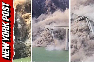 Shocking Footage of Hongqi Bridge COLLAPSING months after opening