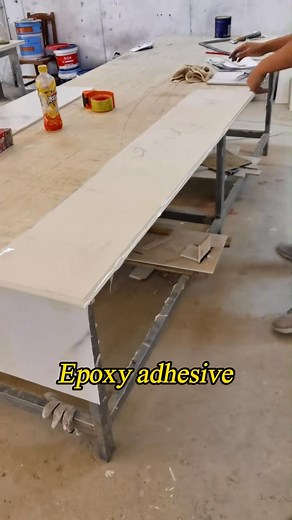 40K views · 140 reactions | Special Adhesive for Tiling Mitres,High strength bonding, High hardness, Anti yellowing, Anti-Vibration, Easy to use, Easy to polish. #marbleadhesive #ceramicsink #countertops #tile #المغاسل #للبورسلين | CUALI Adhesive Manufacturer | Facebook