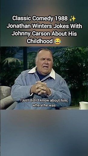 Classic Comedy 1988 ✨ Jonathan Winters Jokes With Johnny Carson About His Childhood 😂
