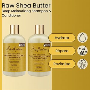 ‍♀️ Découvrez la magie de l'hydratation avec Shea Moisture - Raw Shea Butter - Deep Moisturizing Shampoing & l'Après-Shampoing ! Vos cheveux méritent ce duo extraordinaire. infusé au beurre de karité brut revitalise, hydrate et adoucit chaque mèche  www.lumibeauty.com #SheaMoisture #RawSheaButter #BeurreDeKarité #SheaButter #CheveuxDoux #CheveuxHydratés #MoisturizedHair #SilkHair #CheveuxSoignés #Lumibeauty | LUMIBEAUTY | Facebook