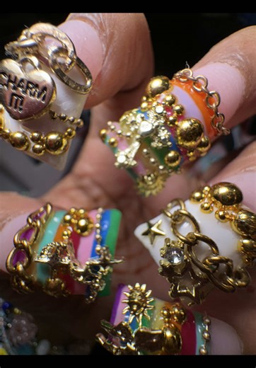 Beginner Nail Tech: Charm Bracelet Nails for New Year
