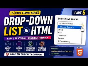 HTML Select Tag Tutorial | Create a Drop-Down List in HTML Form