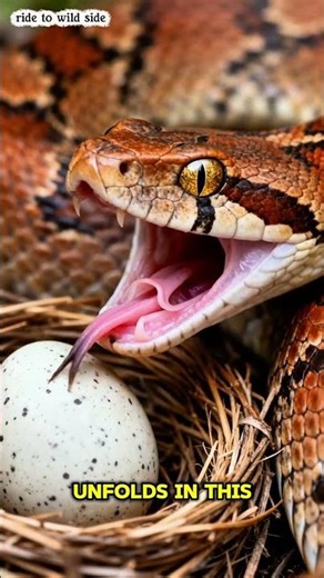 Snake eating a bird's egg #wildlife #snake #snakeattack