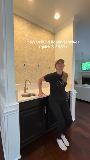 51K views · 435 reactions | The EASIEST way to build floating shelves! (Imo) The reason this method is so simple is because the materials used create the exact width of front piece, so you can just pop that on! Plus no need for miter cuts #floatingshelves #diyproject #fyp | Diy Shelves | Facebook