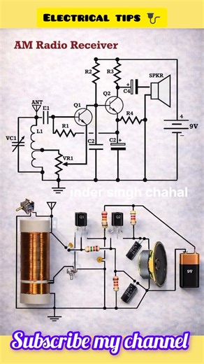 AM RADIO RECEIVER CIRCUIT DIAGRAM #electricaltips