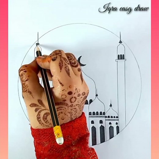 How to Draw Mosque | Mosque Drawing | Easy way Masjid Drawing For Beginners | Iqra Drawing | #shorts