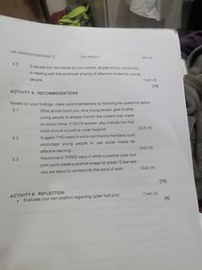 Life Orientation Grade 12: Cyber Footprint and Social Media Pro... | Filo