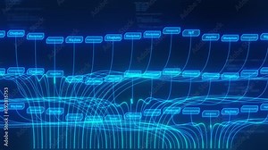 Deep learning Big data technology and data science abstract background..AI Data flow concept: analysing and artificial intelligence on virtual screen. Stock Video