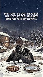 Winter looks beautiful… until you’re the one trying to survive in it. While we stay warm inside, they search for food in the snow. A small bowl of water. A handful of seeds. That’s the difference between comfort and survival. Don’t forget them this winter 🖤 | Crow Addict