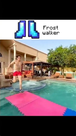 Minecraft enchatments in real life. 👟💪🏻 #minecraft #minecraftshorts