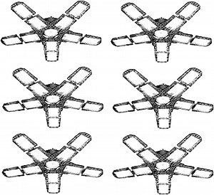 6Pack 200W LED Ceiling Lights, Deformable Panels 22000LM E26/E27 Garage Lighting with 10+1 Adjustable Panels 6500K Daylight for Basement Warehouse