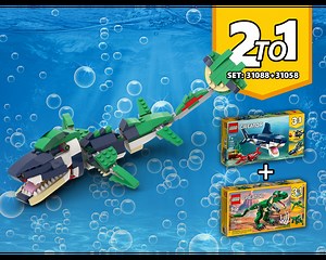 LEGO MOC-90461 Mosasaur Dinosaur alt build 31088   31058 (Creator > Creator 3-in-1 2021)
