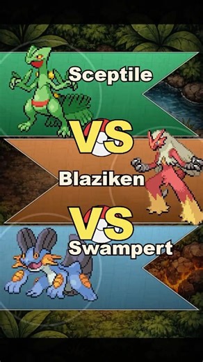 Sceptile vs Blaziken vs Swampert — Hoenn’s Best Had to Prove It #sceptile #blaziken #swampert