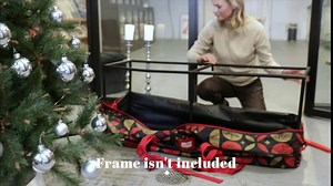 Tree Nest Christmas Tree Storage Bag 9ft Christmas Tree Box for Xmas Artificial Disassembled Trees Holiday Extra Large Heavy Storage Bags Container with Handles Waterproof Canvas Oxford Fabric L Black