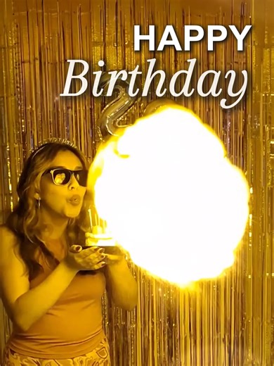 Birthday Celebration with Fire Cake