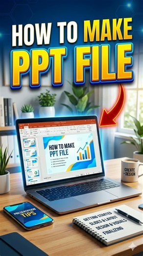 How to Make a PPT File in PowerPoint? 💻 #trendingshorts #computertips #shortsfeed#ytshorts