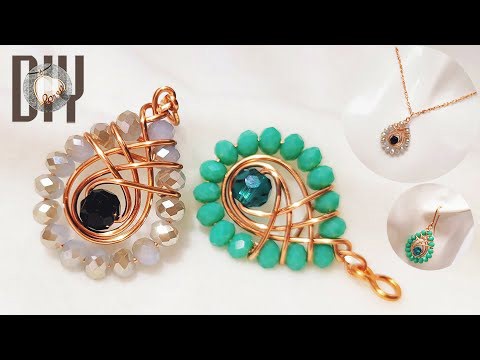5 minutes to make Peacock feathers 🦚 Pendant | simple Pipa Knot | crystal | tutorial 996