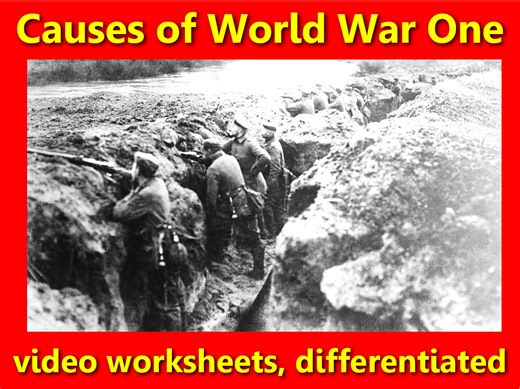 Causes of World War One: video worksheets, differentiated. | Teaching Resources