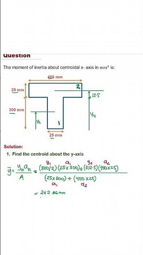 The moment of inertia about centroidal x-axis #passthefeexam #feexam #feexamprep