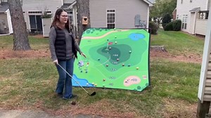 71 X 71 in Golf Chipping Game with Large Hitting Mat, 20 Sticky Balls, 1 Scoreboard, 2 Adjustable Golf Clubs, 1 Storage Bag, Portable and Easy-to-Setup Yard Shooting Range Game for Adults Kids
