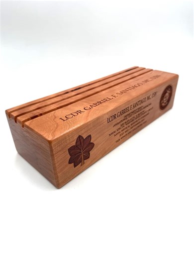 Personalized Challenge Coin Rack, Laser Engraved Cherry Wood - Etsy