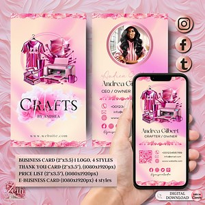 Crafting Business Card Design, Textable Crafter Logo T-shirt Business Card, Heat Press Card, DIY Business Card, T-shirt Tumbler Maker Card - Etsy