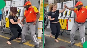 "Such a vibe": Petrol attendant's epic dance collab with motorist spreads joy