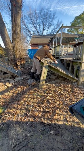 Deck demo and junk removal project ✅ #junkremoval #tulsa