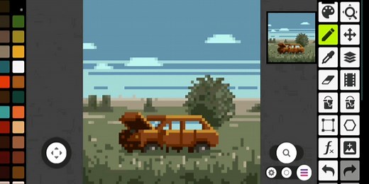 像素画丨 场景临摹 分图层 pixel studio