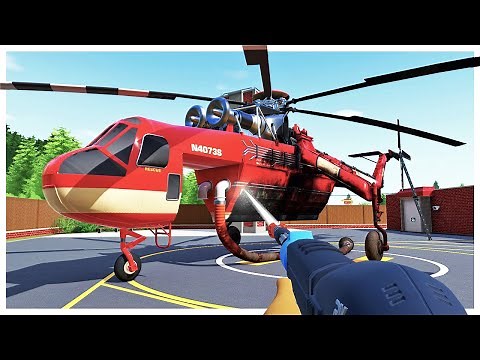 Pressure Washing an Insanely Dirty Fire Department Helicopter - PowerWash Simulator