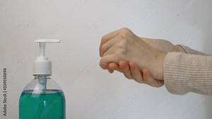 Use of Hand Sanitizer. Alcohol Gel for hand Wiping and Hygiene for the Prevention of Coronavirus COVID-19.
