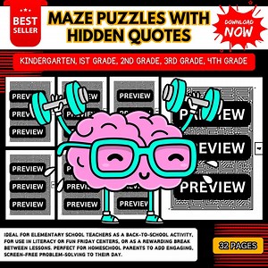 Secret Message Mazes - Fun Maze Puzzles With Hidden Quotes & Answers for Back to School - Etsy Canada